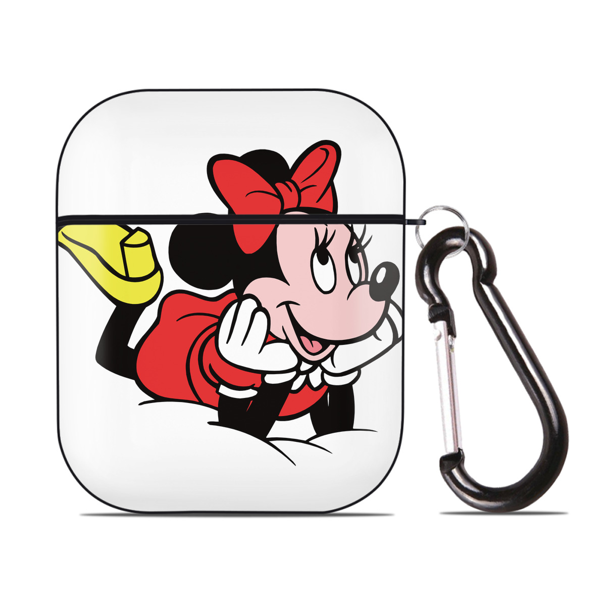 （画像用） ミッキーマウス Mickey Mouse AirPods 第2世代保護ケース ハードシェル ブラック 耐衝撃・防指紋・カラビナ付き