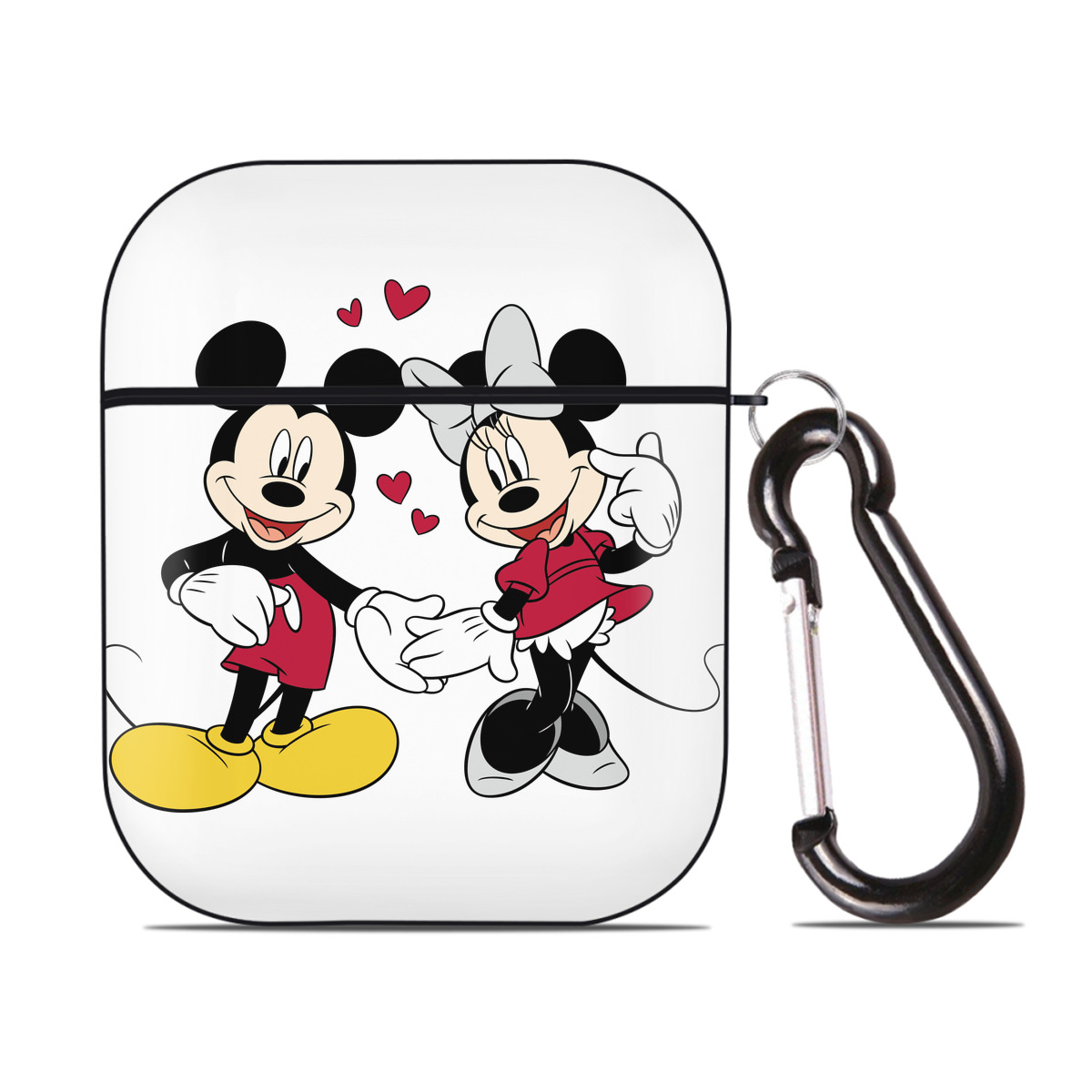 （画像用） ミッキーマウス Mickey Mouse AirPods 第2世代保護ケース ハードシェル ブラック 耐衝撃・防指紋・カラビナ付き