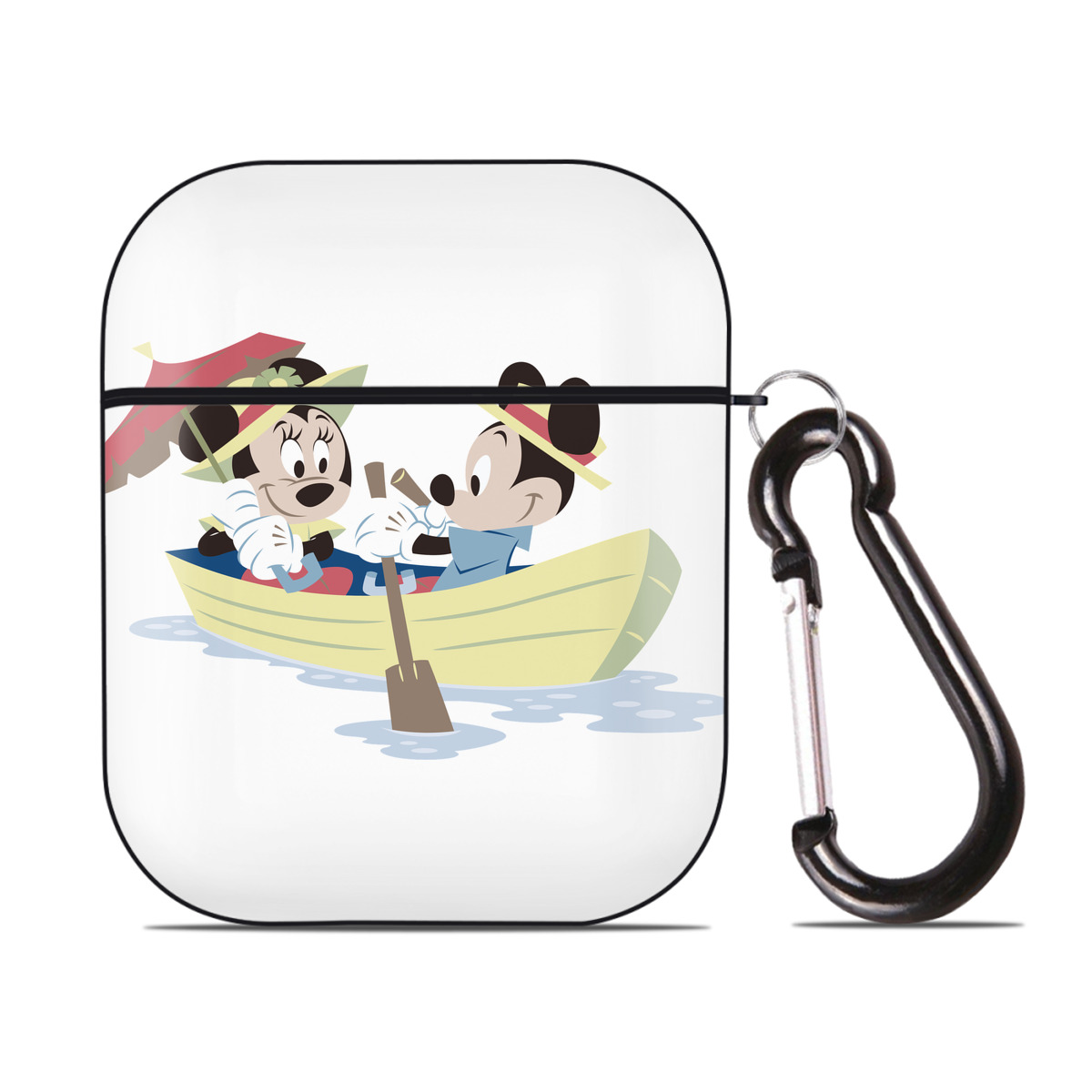 （画像用） ミッキーマウス Mickey Mouse AirPods 第2世代保護ケース ハードシェル ブラック 耐衝撃・防指紋・カラビナ付き