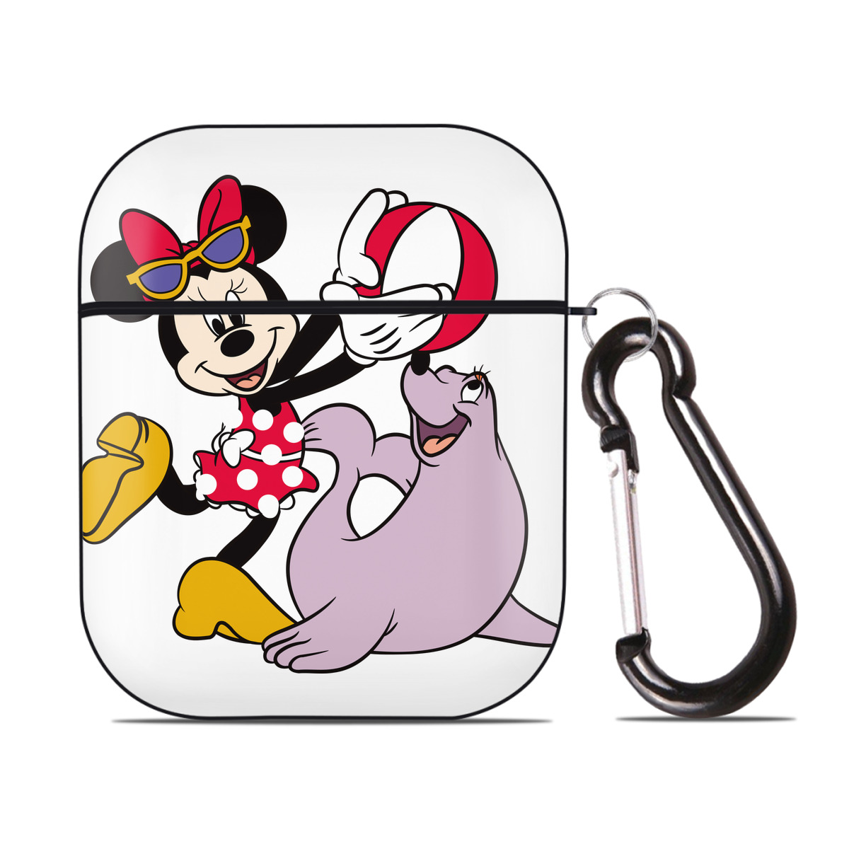 （画像用） ミッキーマウス Mickey Mouse AirPods 第2世代保護ケース ハードシェル ブラック 耐衝撃・防指紋・カラビナ付き