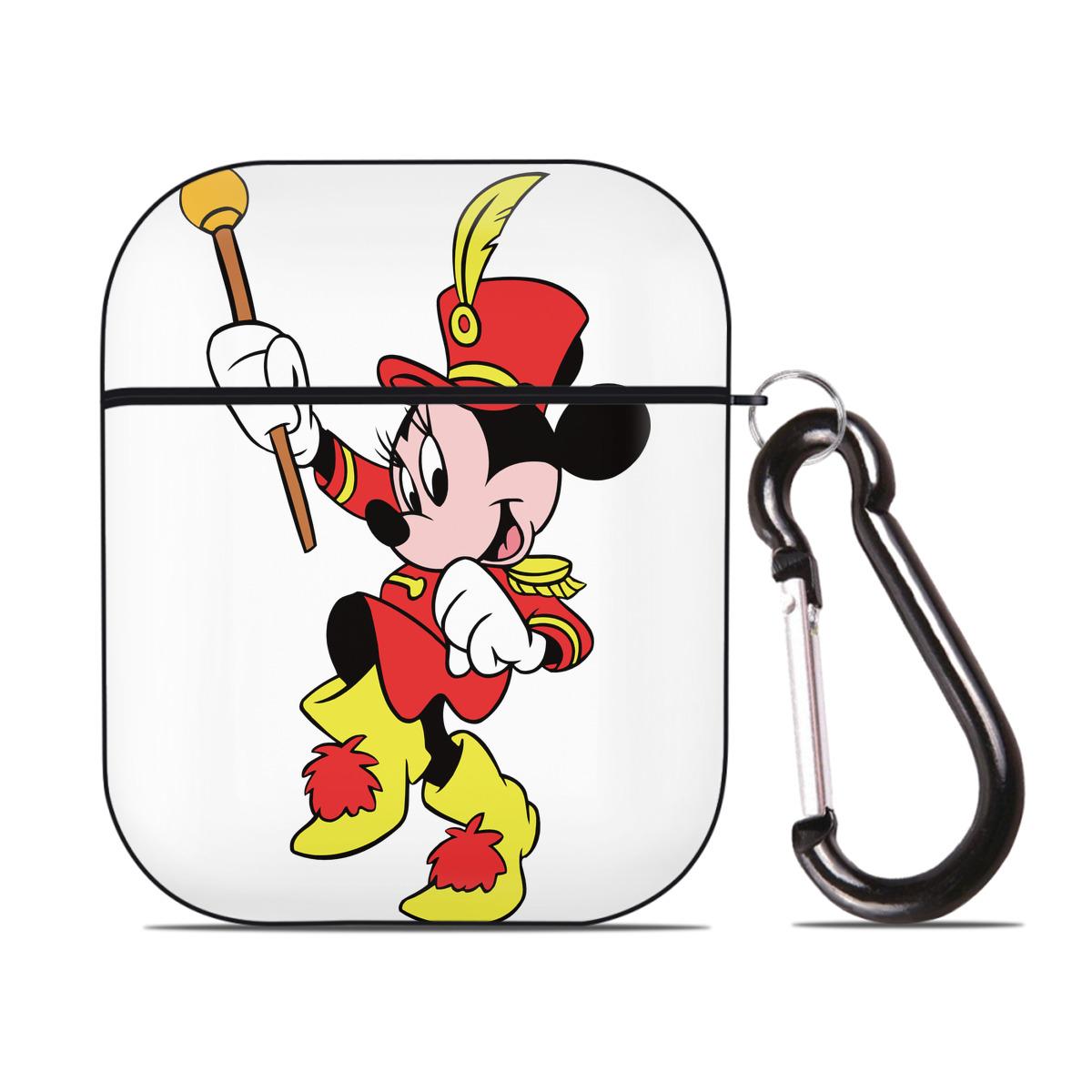 （画像用） ミッキーマウス Mickey Mouse AirPods 第2世代保護ケース ハードシェル ブラック 耐衝撃・防指紋・カラビナ付き