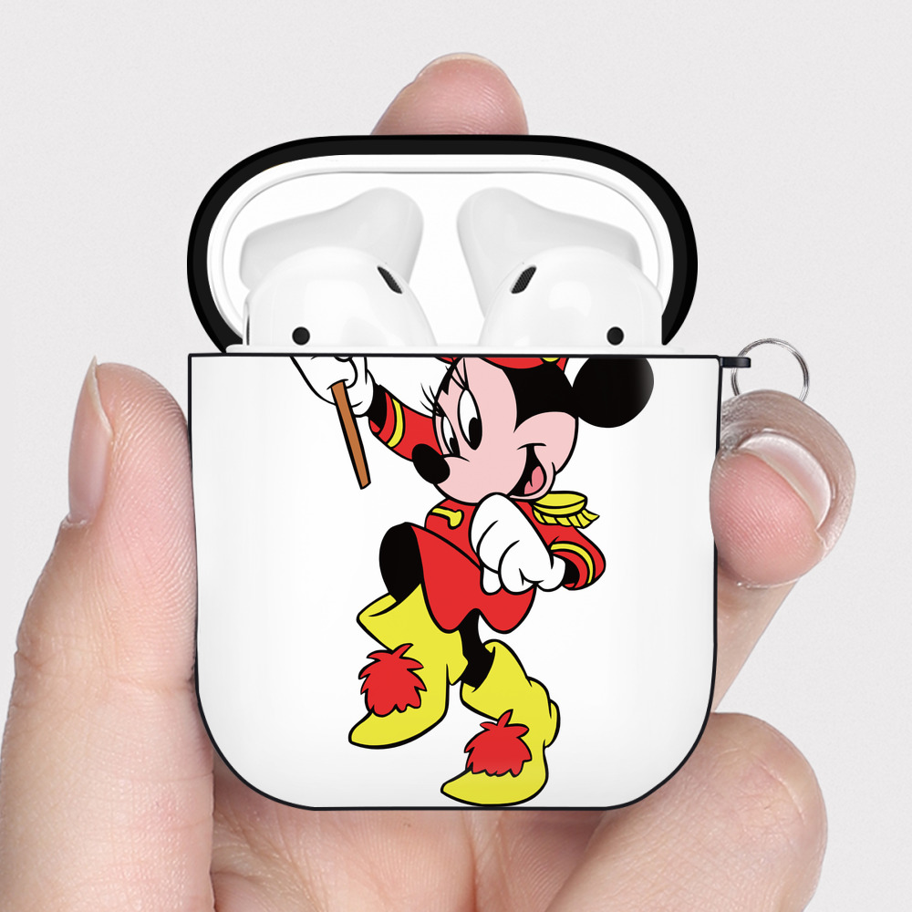 （画像用） ミッキーマウス Mickey Mouse AirPods 第2世代保護ケース ハードシェル ブラック 耐衝撃・防指紋・カラビナ付き