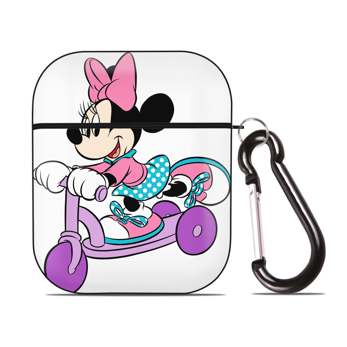 （画像用） ミッキーマウス Mickey Mouse AirPods 第2世代保護ケース ハードシェル ブラック 耐衝撃・防指紋・カラビナ付き