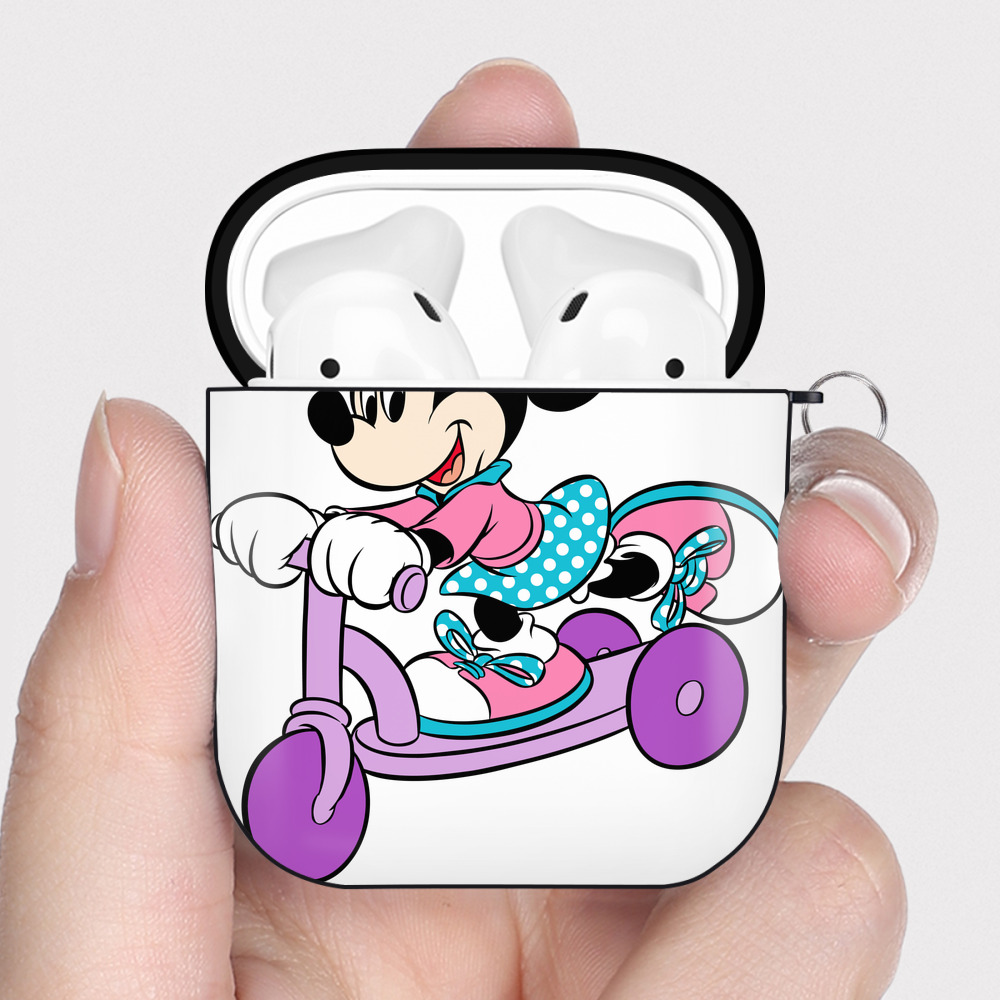 （画像用） ミッキーマウス Mickey Mouse AirPods 第2世代保護ケース ハードシェル ブラック 耐衝撃・防指紋・カラビナ付き