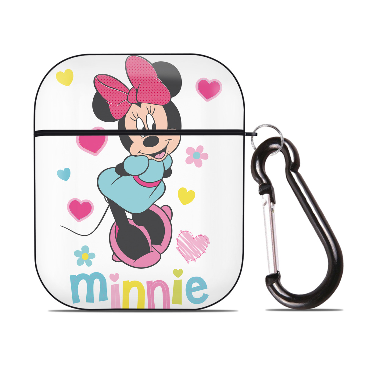 （画像用） ミッキーマウス Mickey Mouse AirPods 第2世代保護ケース ハードシェル ブラック 耐衝撃・防指紋・カラビナ付き