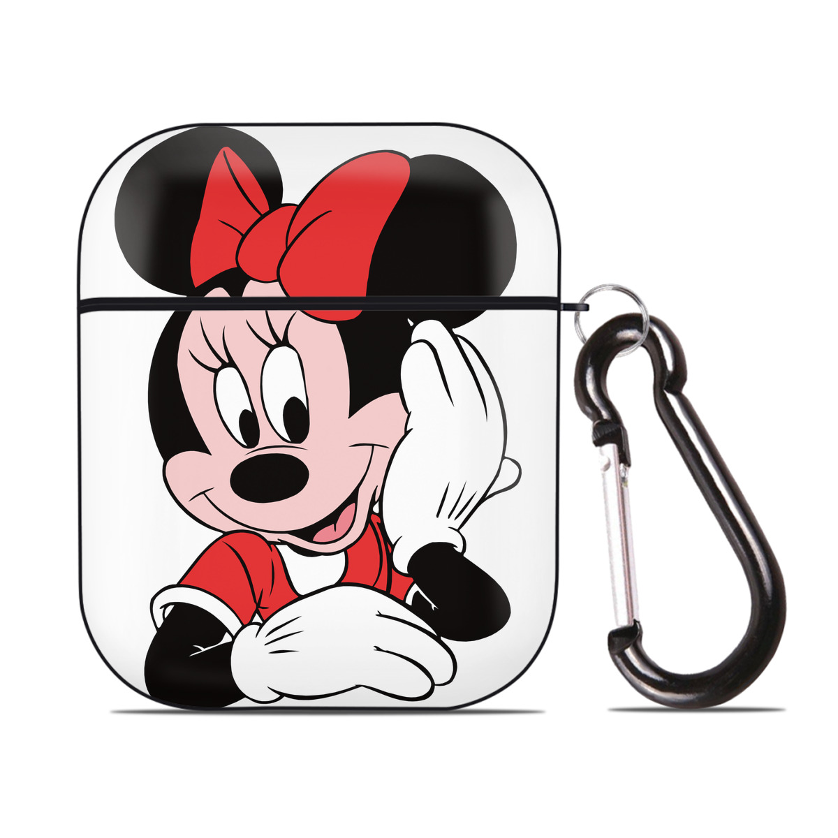 （画像用） ミッキーマウス Mickey Mouse AirPods 第2世代保護ケース ハードシェル ブラック 耐衝撃・防指紋・カラビナ付き