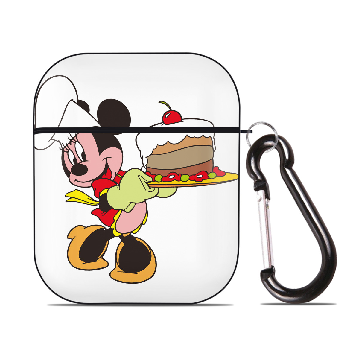 （画像用） ミッキーマウス Mickey Mouse AirPods 第2世代保護ケース ハードシェル ブラック 耐衝撃・防指紋・カラビナ付き