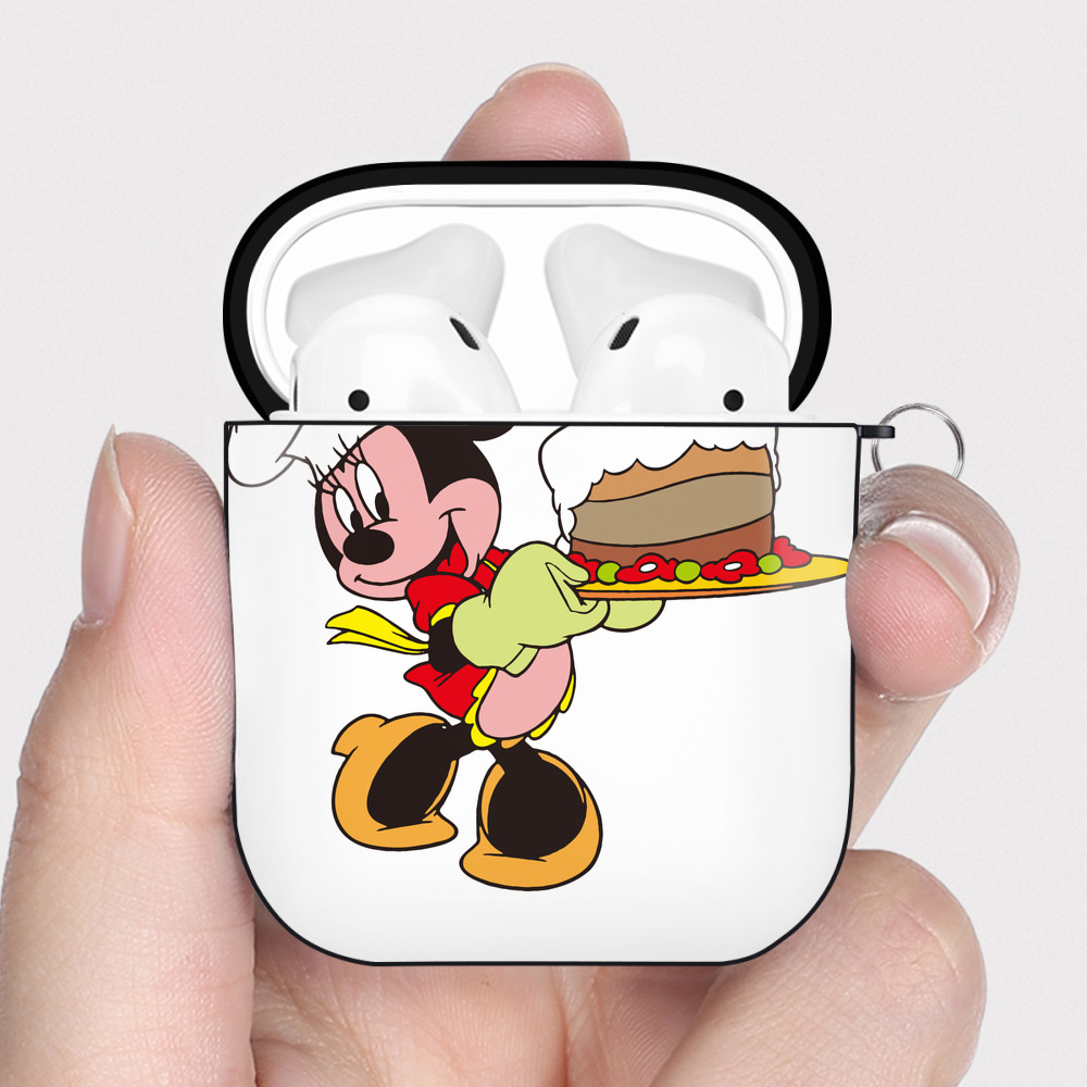 （画像用） ミッキーマウス Mickey Mouse AirPods 第2世代保護ケース ハードシェル ブラック 耐衝撃・防指紋・カラビナ付き