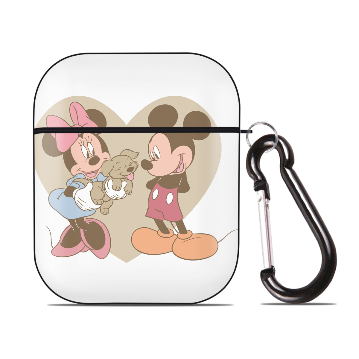 （画像用） ミッキーマウス Mickey Mouse AirPods 第2世代保護ケース ハードシェル ブラック 耐衝撃・防指紋・カラビナ付き