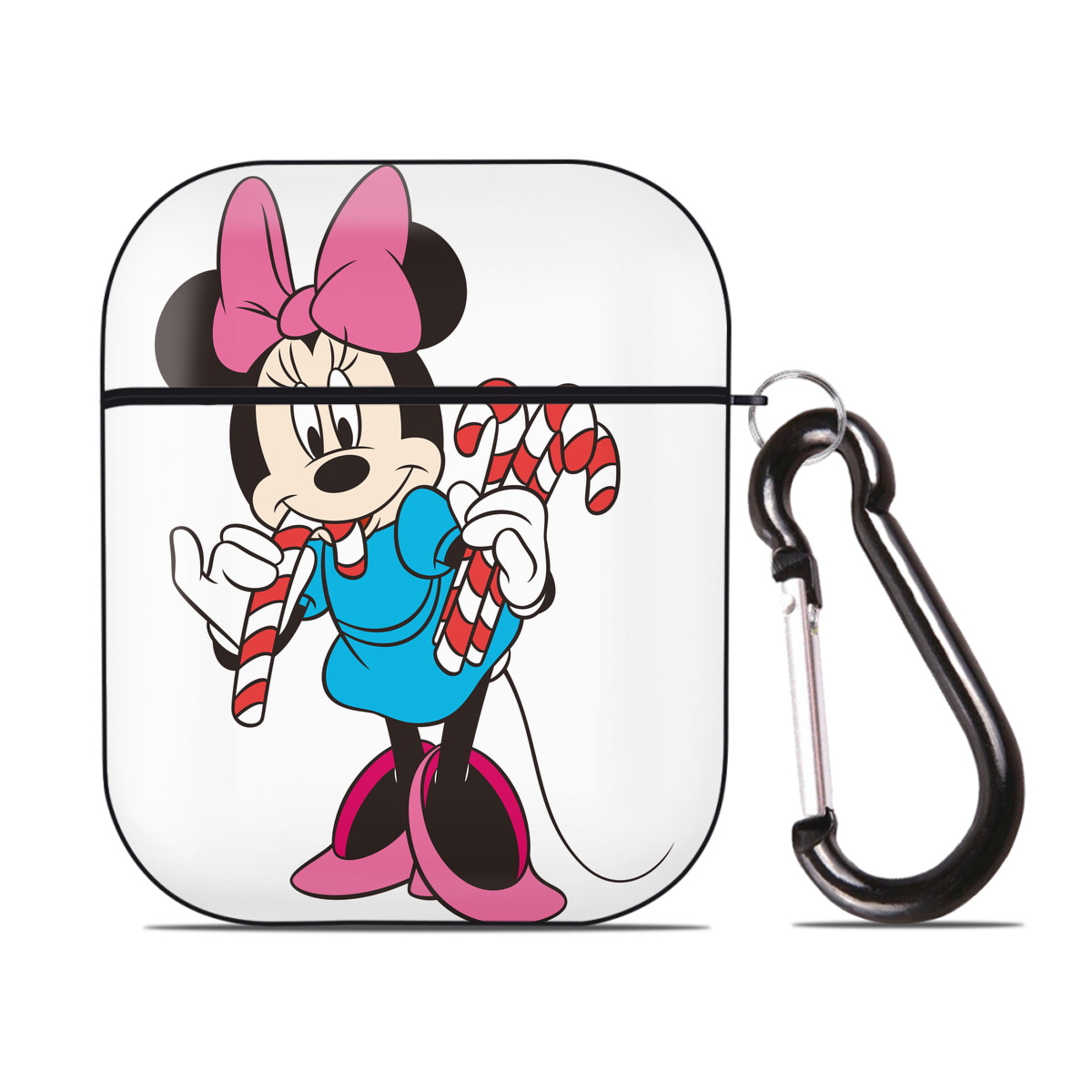 （画像用） ミッキーマウス Mickey Mouse AirPods 第2世代保護ケース ハードシェル ブラック 耐衝撃・防指紋・カラビナ付き