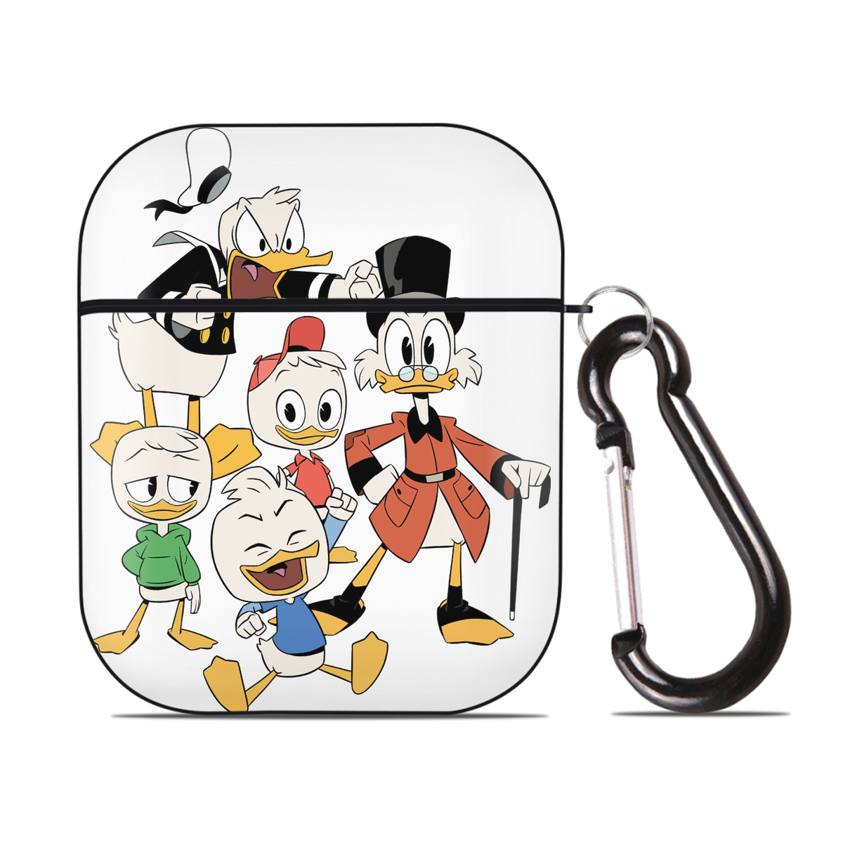 （画像用） ミッキーマウス Mickey Mouse AirPods 第2世代保護ケース ハードシェル ブラック 耐衝撃・防指紋・カラビナ付き