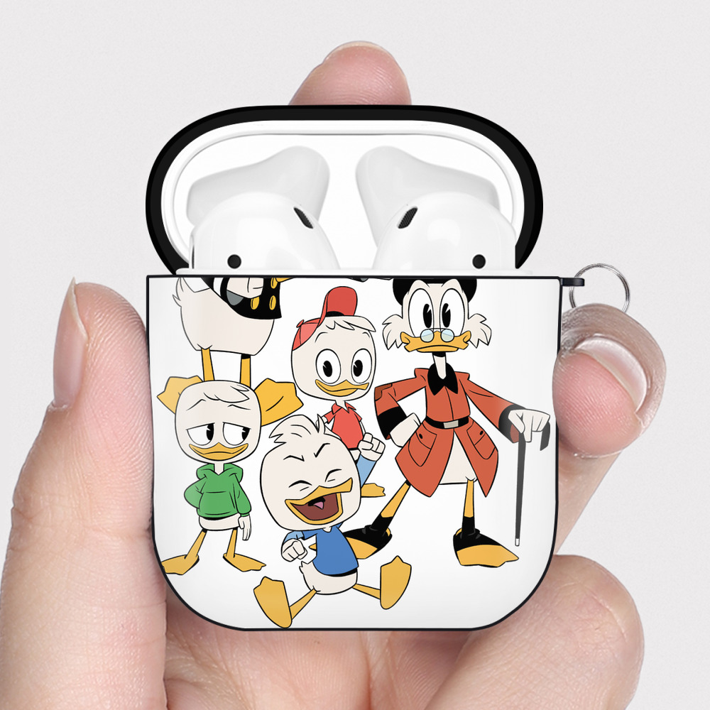 （画像用） ミッキーマウス Mickey Mouse AirPods 第2世代保護ケース ハードシェル ブラック 耐衝撃・防指紋・カラビナ付き