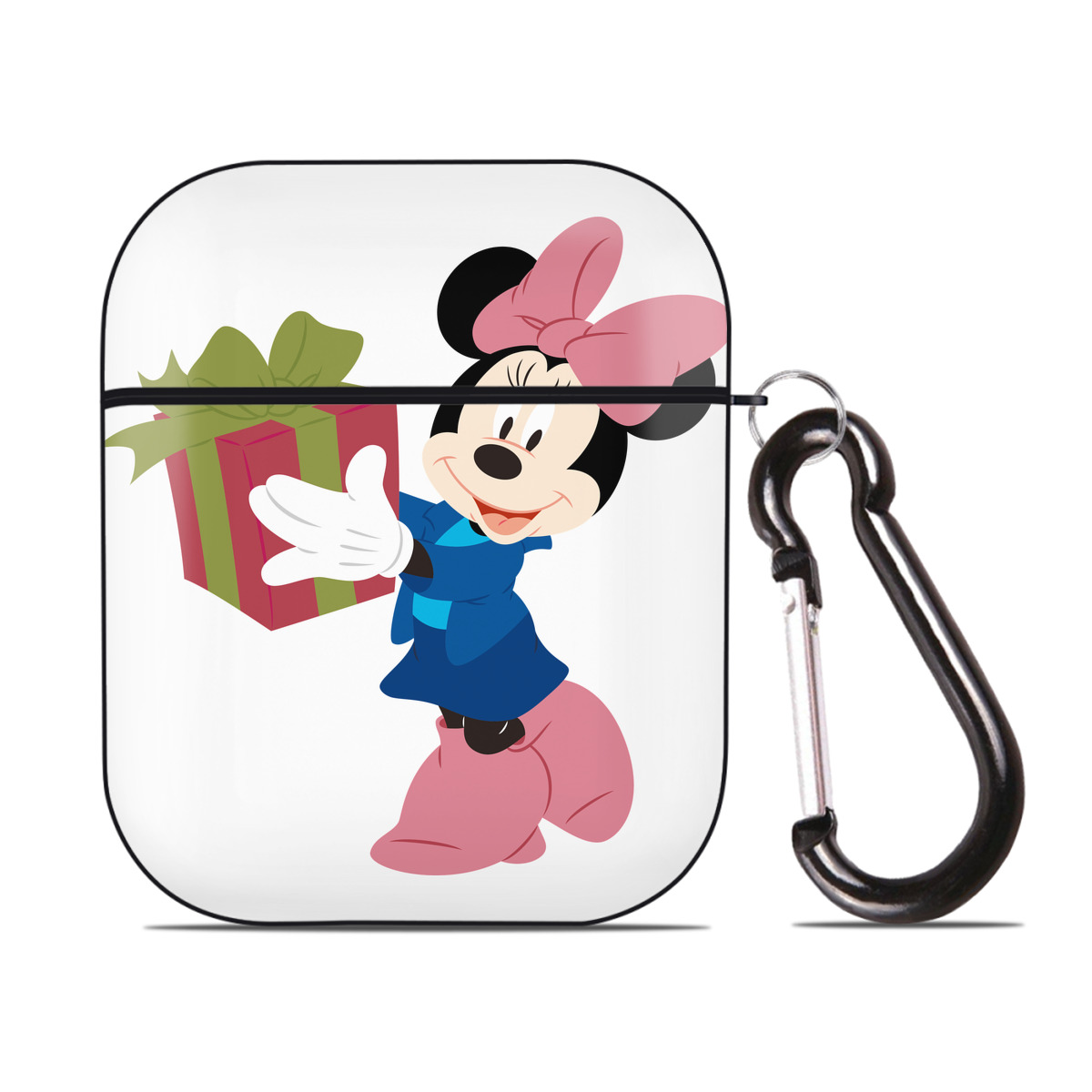 （画像用） ミッキーマウス Mickey Mouse AirPods 第2世代保護ケース ハードシェル ブラック 耐衝撃・防指紋・カラビナ付き