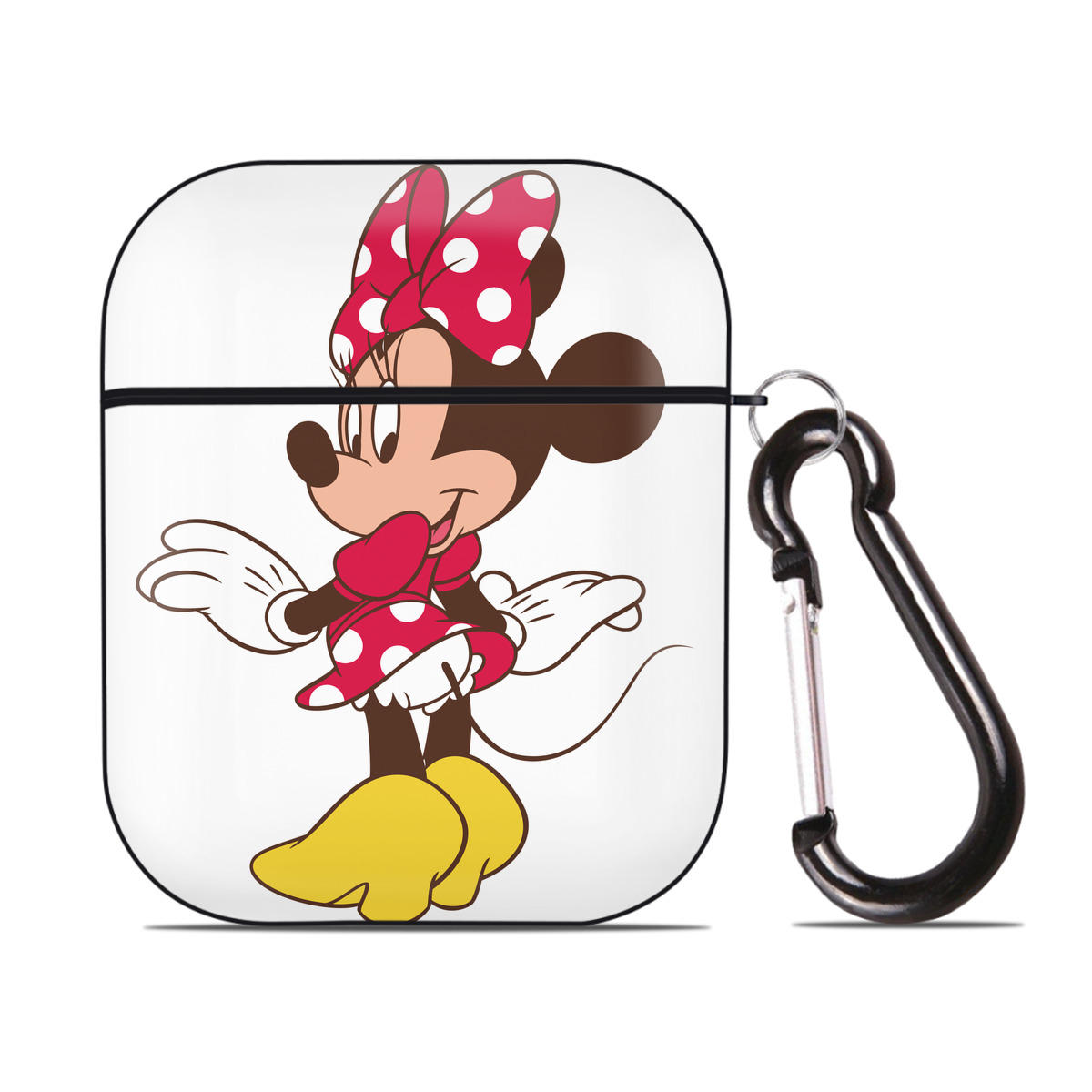 （画像用） ミッキーマウス Mickey Mouse AirPods 第2世代保護ケース ハードシェル ブラック 耐衝撃・防指紋・カラビナ付き