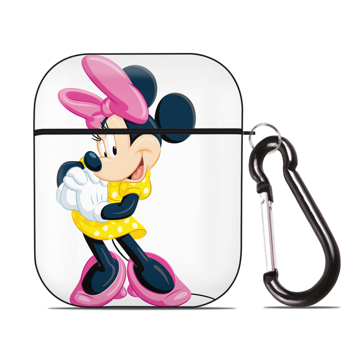 （画像用） ミッキーマウス Mickey Mouse AirPods 第2世代保護ケース ハードシェル ブラック 耐衝撃・防指紋・カラビナ付き