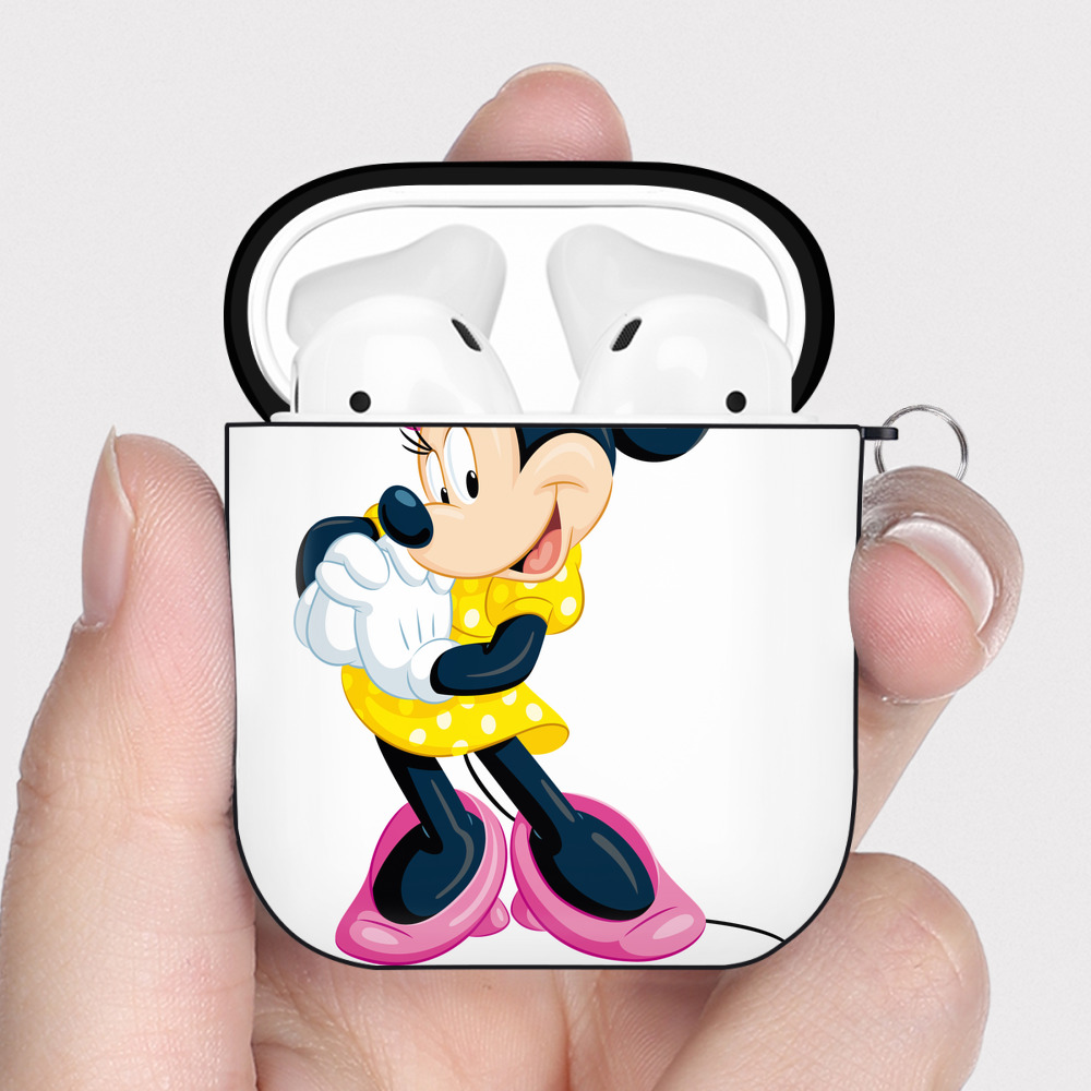 （画像用） ミッキーマウス Mickey Mouse AirPods 第2世代保護ケース ハードシェル ブラック 耐衝撃・防指紋・カラビナ付き