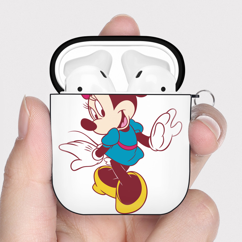 （画像用） ミッキーマウス Mickey Mouse AirPods 第2世代保護ケース ハードシェル ブラック 耐衝撃・防指紋・カラビナ付き