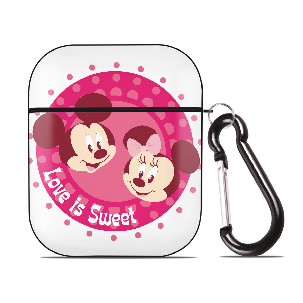 （画像用） ミッキーマウス Mickey Mouse AirPods 第2世代保護ケース ハードシェル ブラック 耐衝撃・防指紋・カラビナ付き