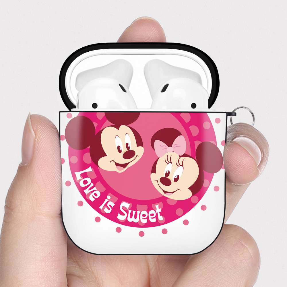 （画像用） ミッキーマウス Mickey Mouse AirPods 第2世代保護ケース ハードシェル ブラック 耐衝撃・防指紋・カラビナ付き
