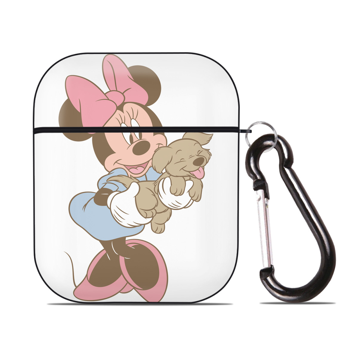 （画像用） ミッキーマウス Mickey Mouse AirPods 第2世代保護ケース ハードシェル ブラック 耐衝撃・防指紋・カラビナ付き