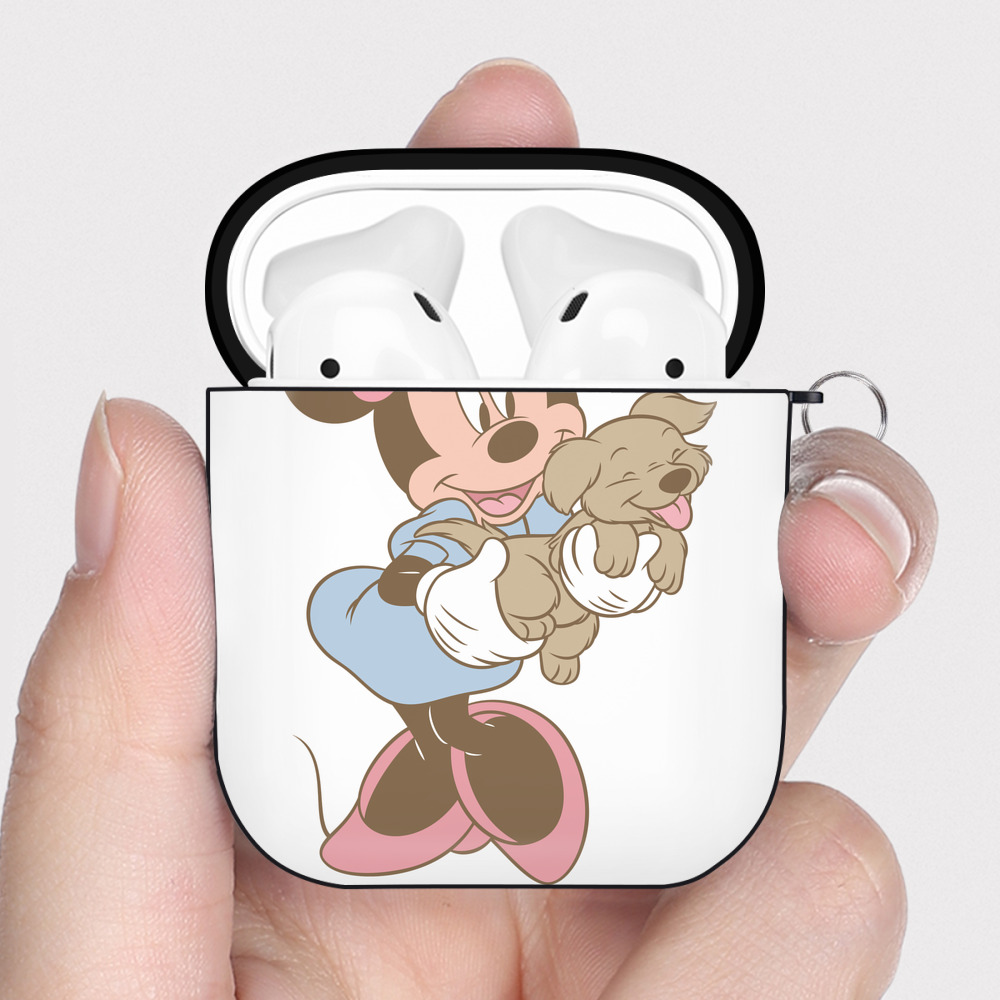 （画像用） ミッキーマウス Mickey Mouse AirPods 第2世代保護ケース ハードシェル ブラック 耐衝撃・防指紋・カラビナ付き