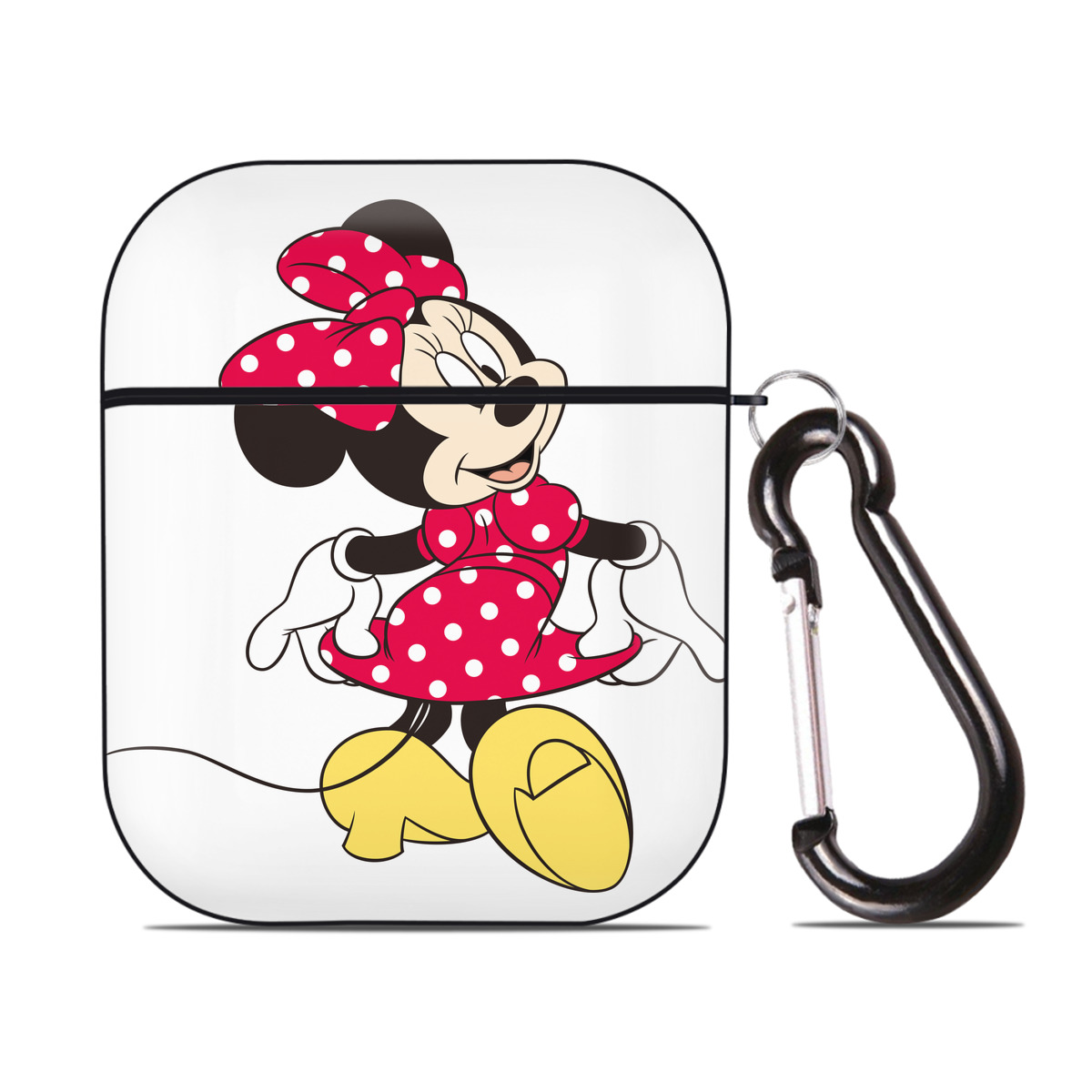 （画像用） ミッキーマウス Mickey Mouse AirPods 第2世代保護ケース ハードシェル ブラック 耐衝撃・防指紋・カラビナ付き
