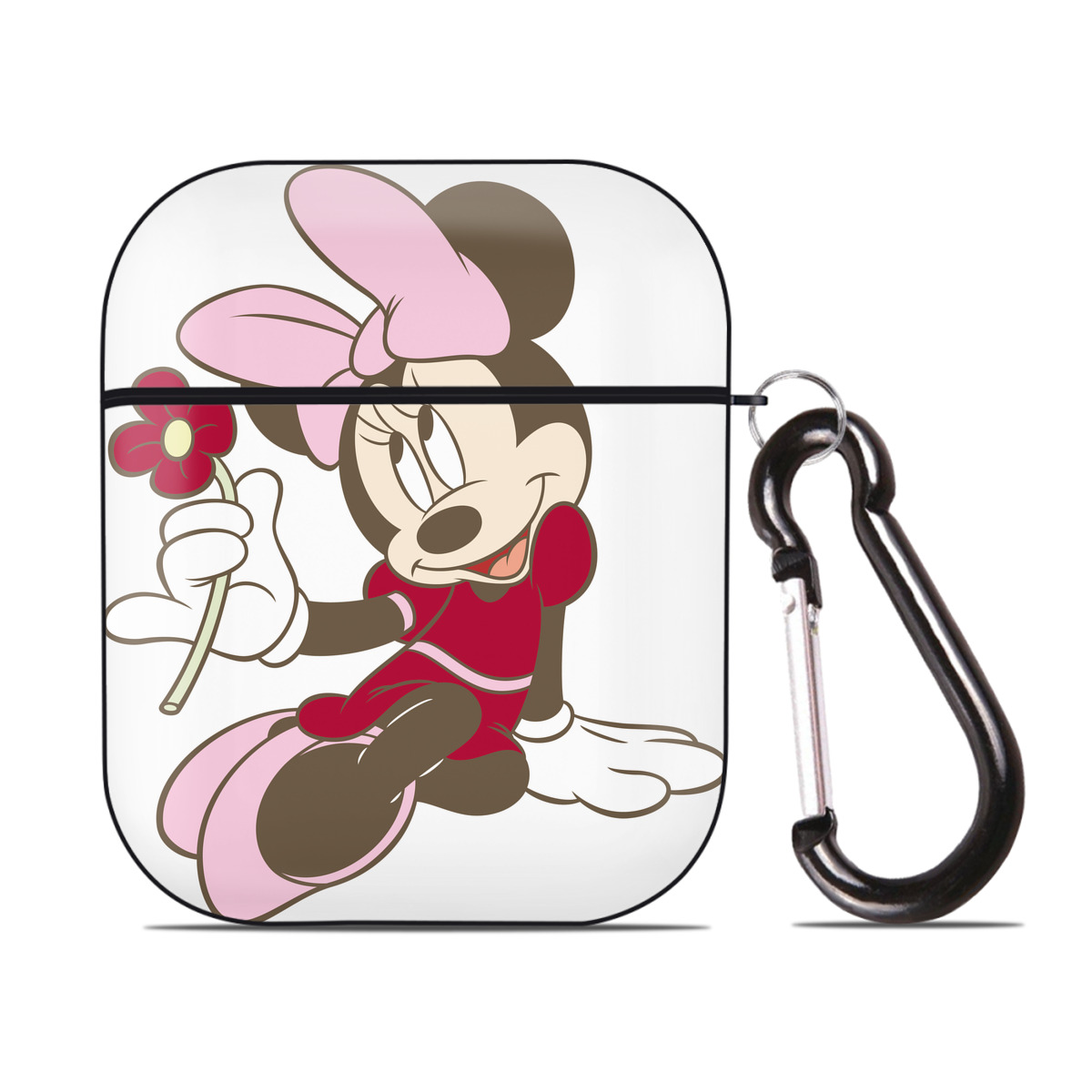 （画像用） ミッキーマウス Mickey Mouse AirPods 第2世代保護ケース ハードシェル ブラック 耐衝撃・防指紋・カラビナ付き