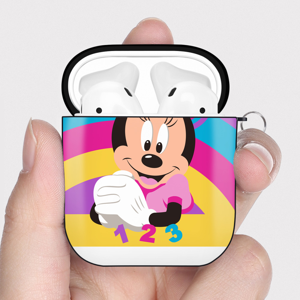 （画像用） ミッキーマウス Mickey Mouse AirPods 第2世代保護ケース ハードシェル ブラック 耐衝撃・防指紋・カラビナ付き