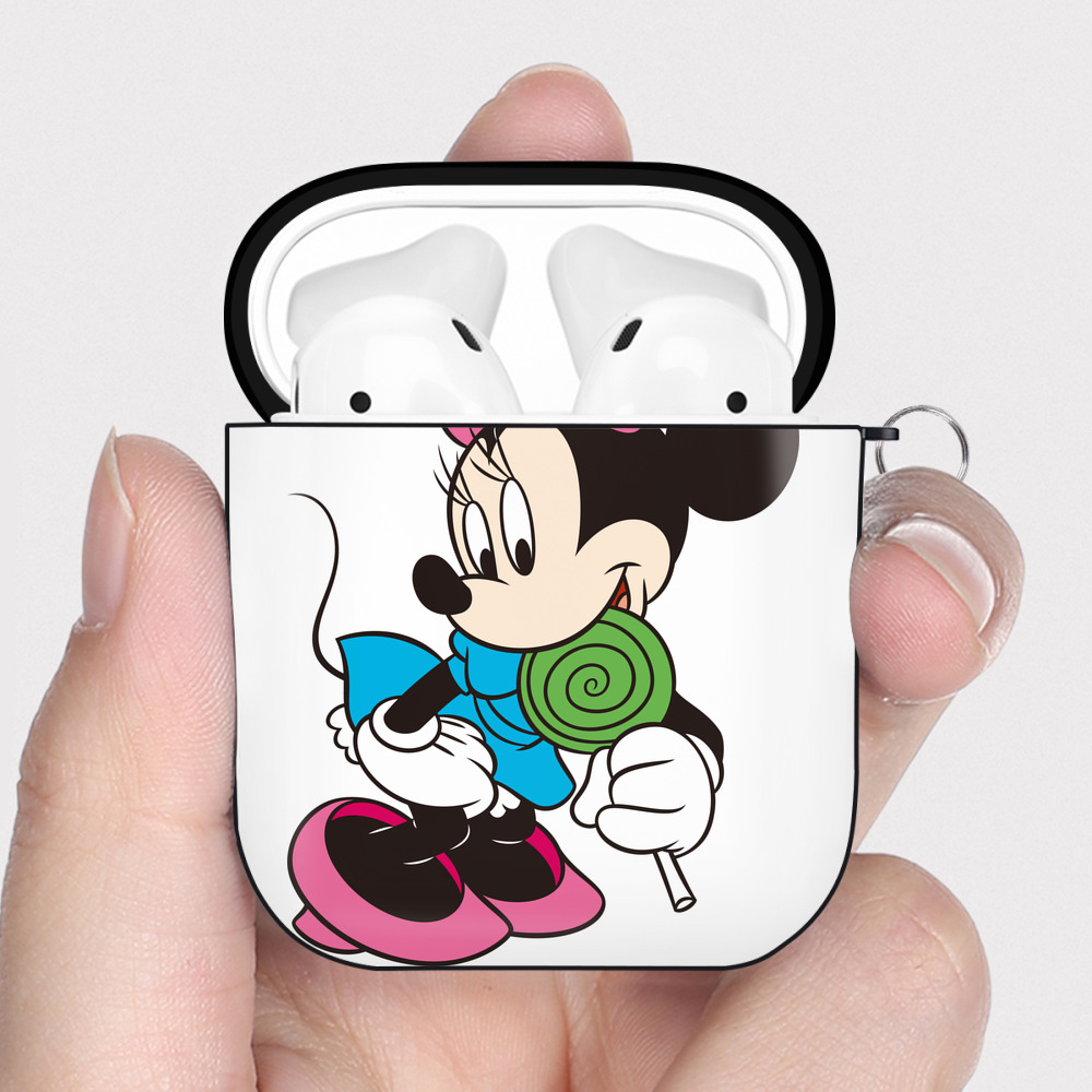 （画像用） ミッキーマウス Mickey Mouse AirPods 第2世代保護ケース ハードシェル ブラック 耐衝撃・防指紋・カラビナ付き