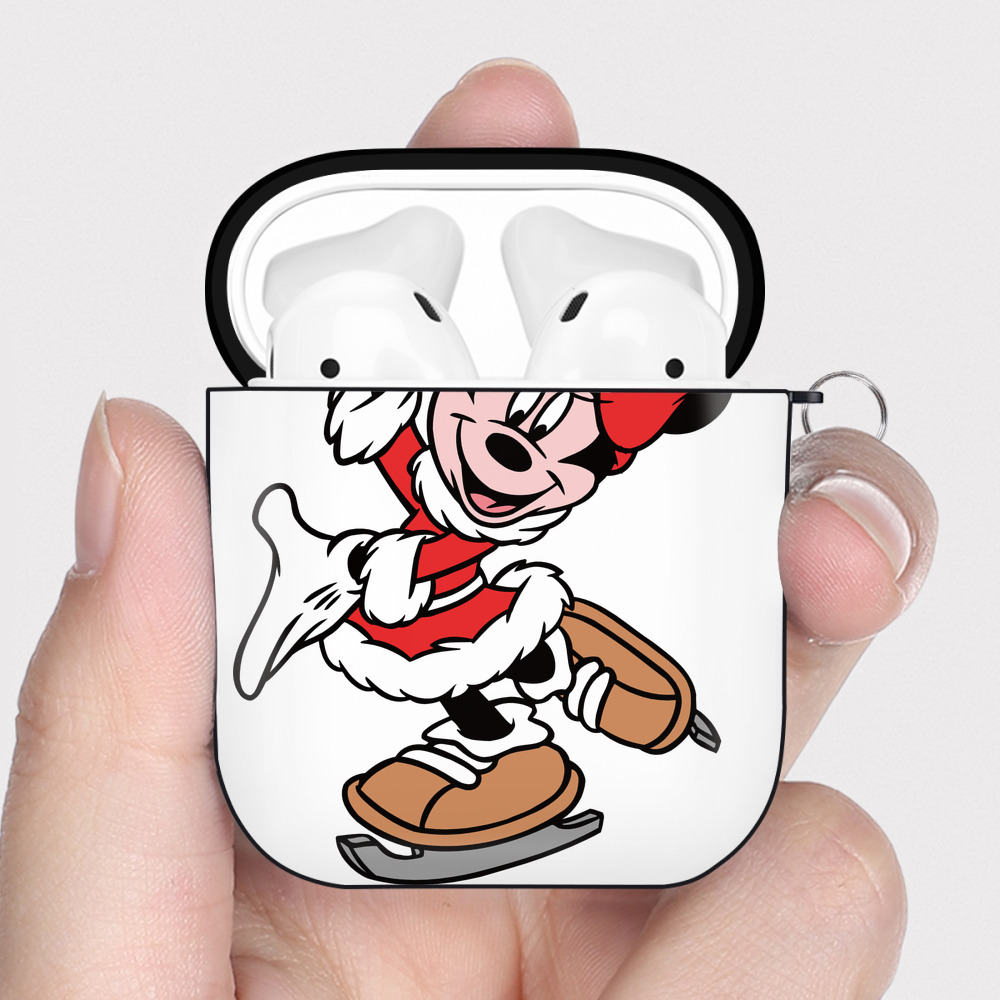 （画像用） ミッキーマウス Mickey Mouse AirPods 第2世代保護ケース ハードシェル ブラック 耐衝撃・防指紋・カラビナ付き