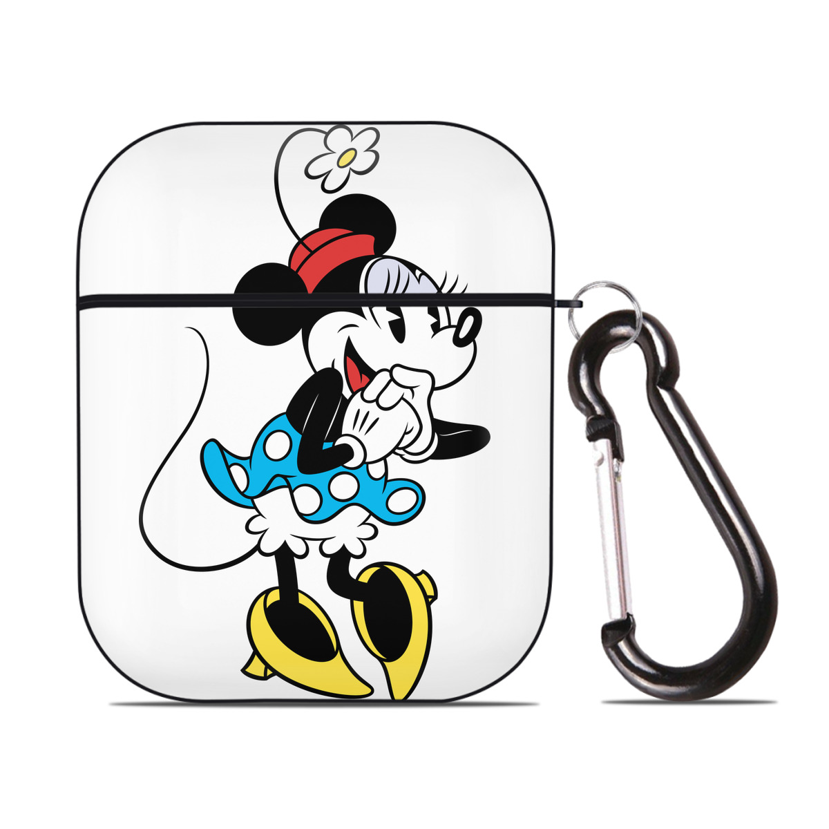 （画像用） ミッキーマウス Mickey Mouse AirPods 第2世代保護ケース ハードシェル ブラック 耐衝撃・防指紋・カラビナ付き