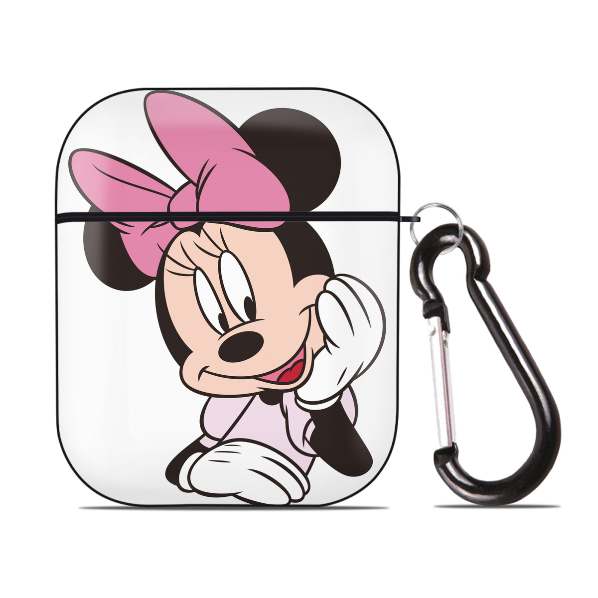 （画像用） ミッキーマウス Mickey Mouse AirPods 第2世代保護ケース ハードシェル ブラック 耐衝撃・防指紋・カラビナ付き