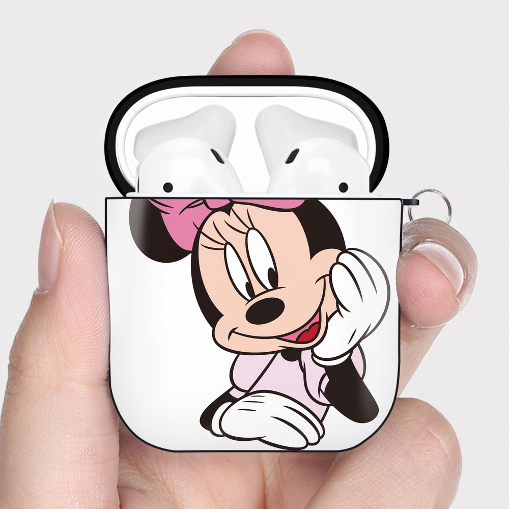 （画像用） ミッキーマウス Mickey Mouse AirPods 第2世代保護ケース ハードシェル ブラック 耐衝撃・防指紋・カラビナ付き