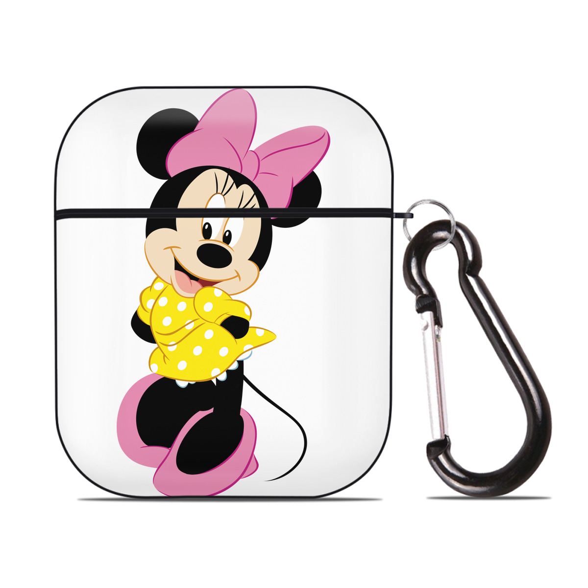 （画像用） ミッキーマウス Mickey Mouse AirPods 第2世代保護ケース ハードシェル ブラック 耐衝撃・防指紋・カラビナ付き
