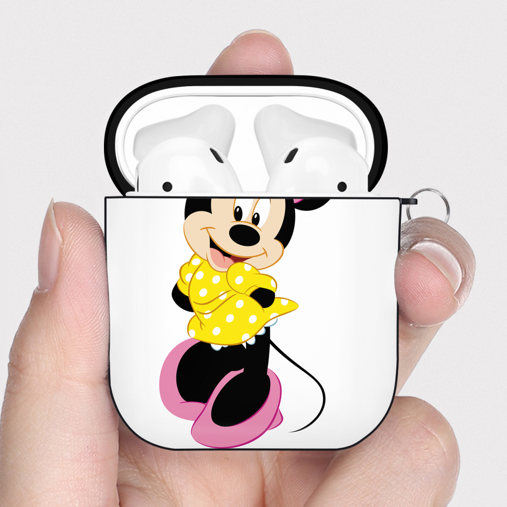 （画像用） ミッキーマウス Mickey Mouse AirPods 第2世代保護ケース ハードシェル ブラック 耐衝撃・防指紋・カラビナ付き