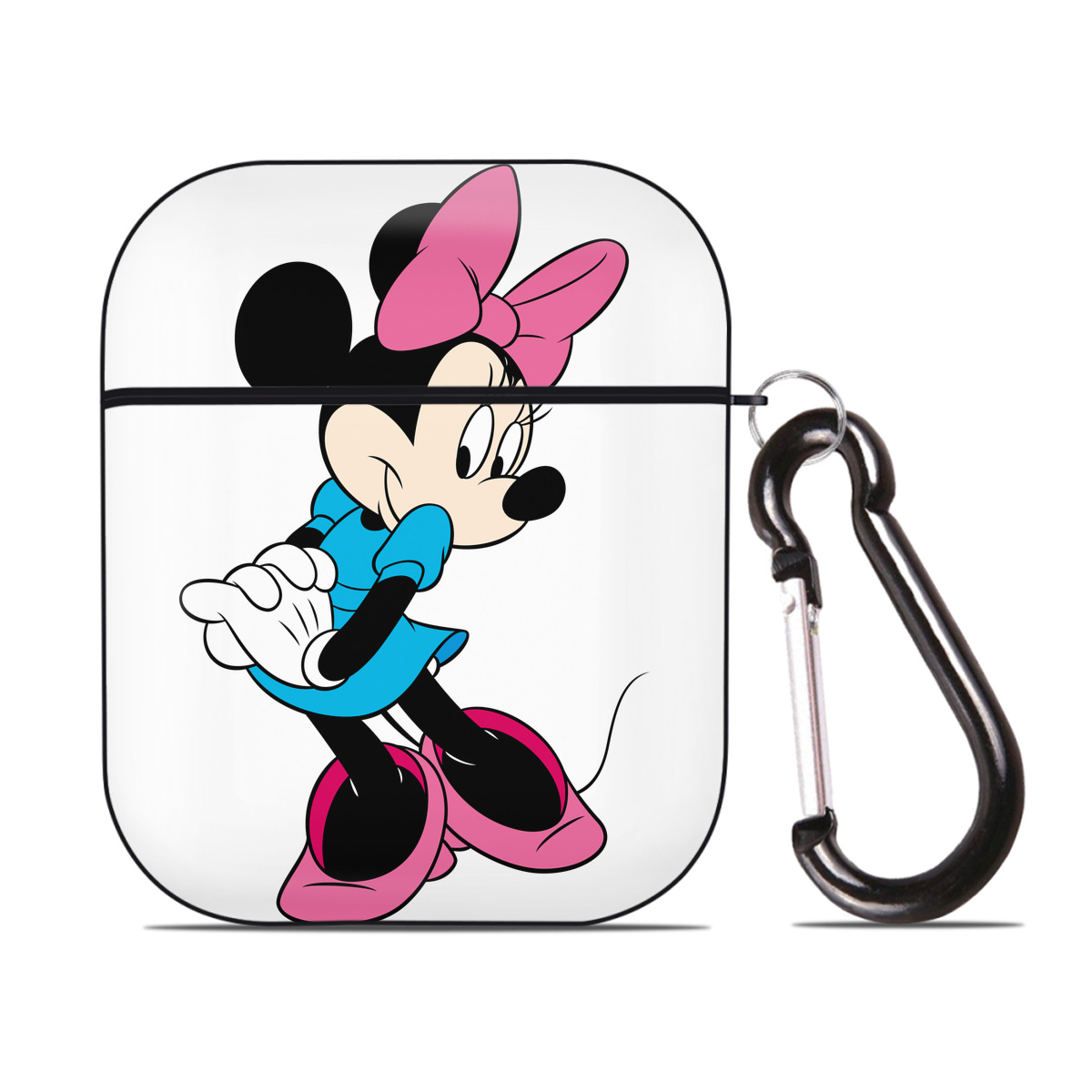 （画像用） ミッキーマウス Mickey Mouse AirPods 第2世代保護ケース ハードシェル ブラック 耐衝撃・防指紋・カラビナ付き