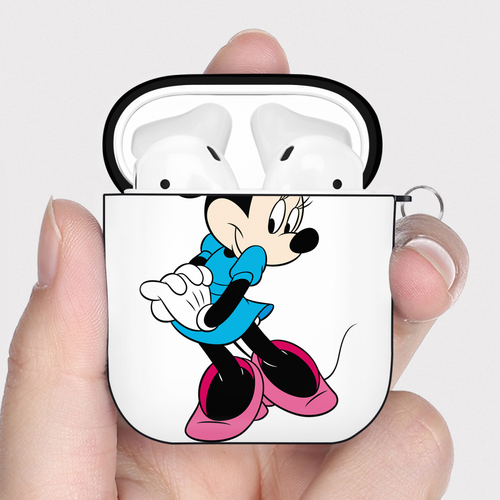 （画像用） ミッキーマウス Mickey Mouse AirPods 第2世代保護ケース ハードシェル ブラック 耐衝撃・防指紋・カラビナ付き