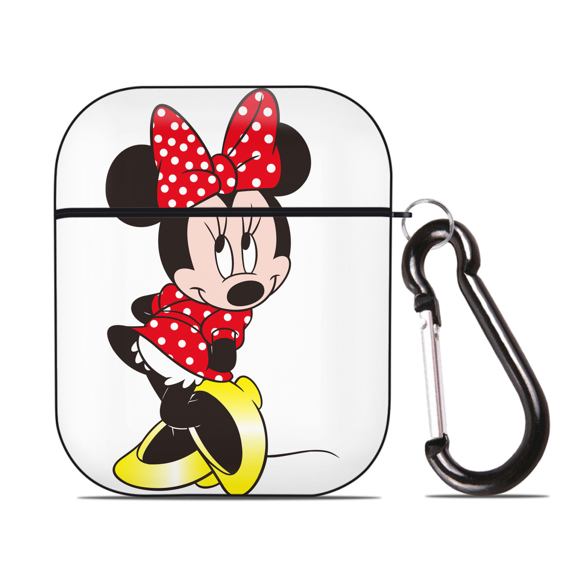 （画像用） ミッキーマウス Mickey Mouse AirPods 第2世代保護ケース ハードシェル ブラック 耐衝撃・防指紋・カラビナ付き