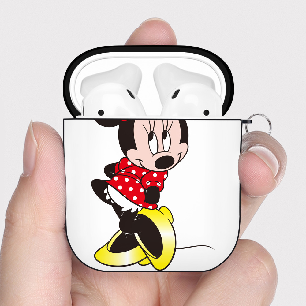 （画像用） ミッキーマウス Mickey Mouse AirPods 第2世代保護ケース ハードシェル ブラック 耐衝撃・防指紋・カラビナ付き