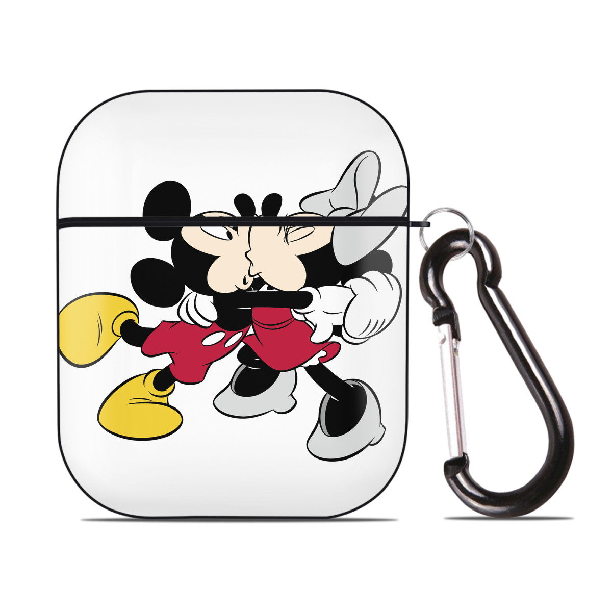 （画像用） ミッキーマウス Mickey Mouse AirPods 第2世代保護ケース ハードシェル ブラック 耐衝撃・防指紋・カラビナ付き