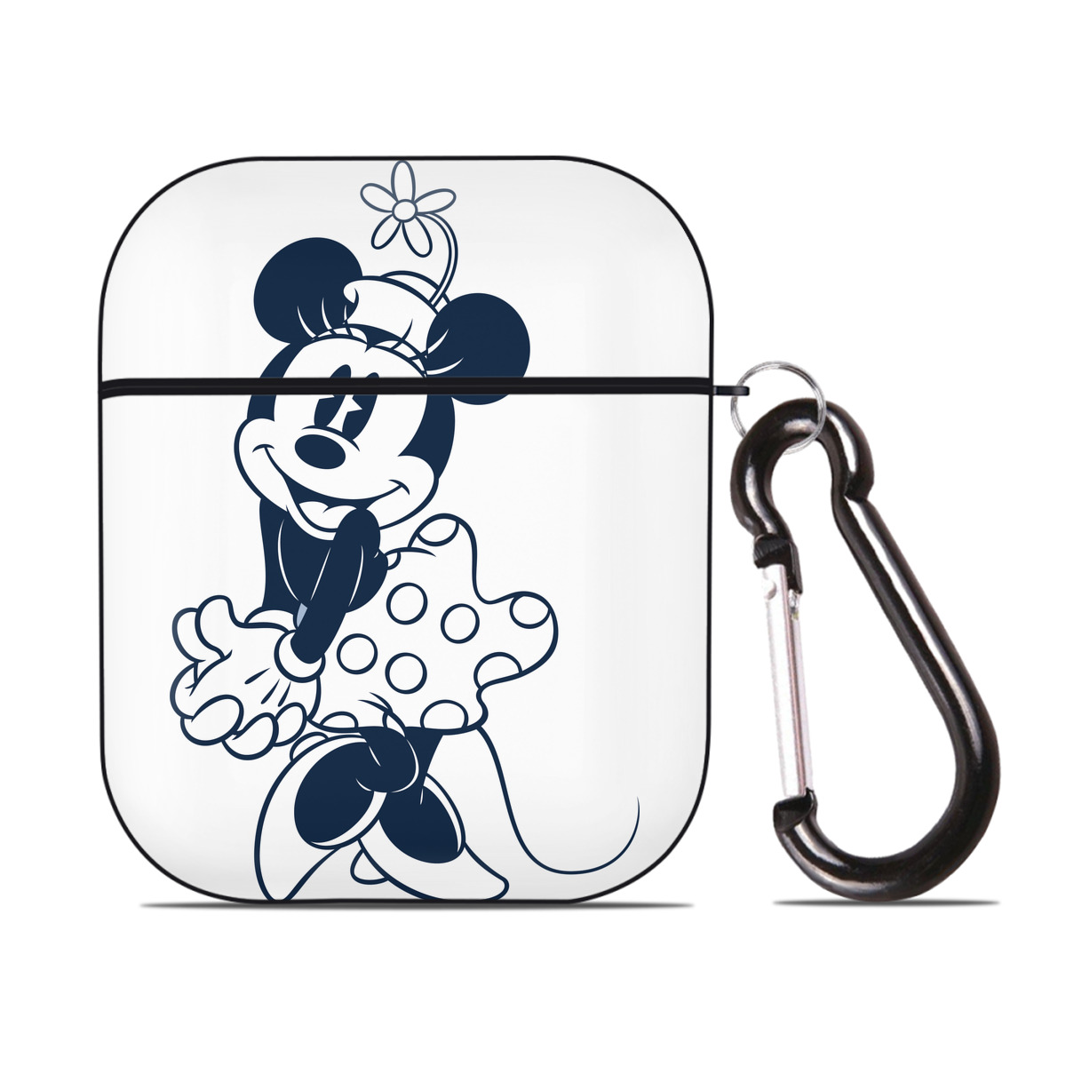 （画像用） ミッキーマウス Mickey Mouse AirPods 第2世代保護ケース ハードシェル ブラック 耐衝撃・防指紋・カラビナ付き