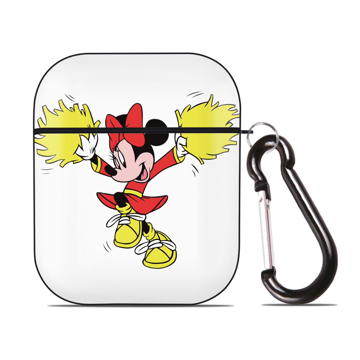 （画像用） ミッキーマウス Mickey Mouse AirPods 第2世代保護ケース ハードシェル ブラック 耐衝撃・防指紋・カラビナ付き