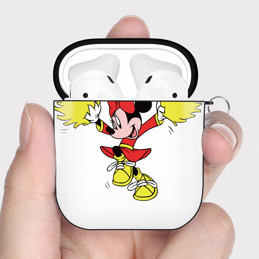 （画像用） ミッキーマウス Mickey Mouse AirPods 第2世代保護ケース ハードシェル ブラック 耐衝撃・防指紋・カラビナ付き