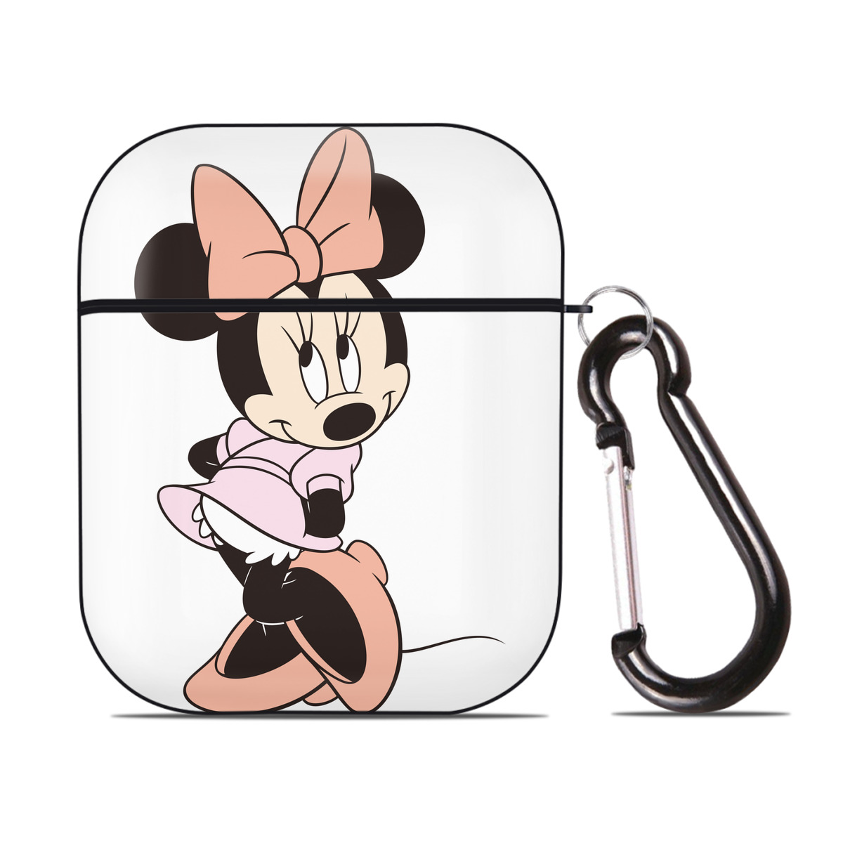 （画像用） ミッキーマウス Mickey Mouse AirPods 第2世代保護ケース ハードシェル ブラック 耐衝撃・防指紋・カラビナ付き