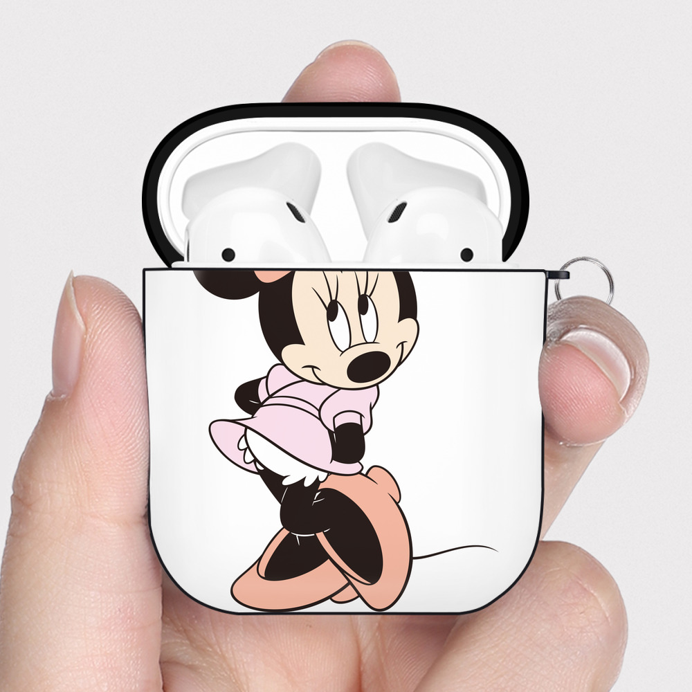 （画像用） ミッキーマウス Mickey Mouse AirPods 第2世代保護ケース ハードシェル ブラック 耐衝撃・防指紋・カラビナ付き