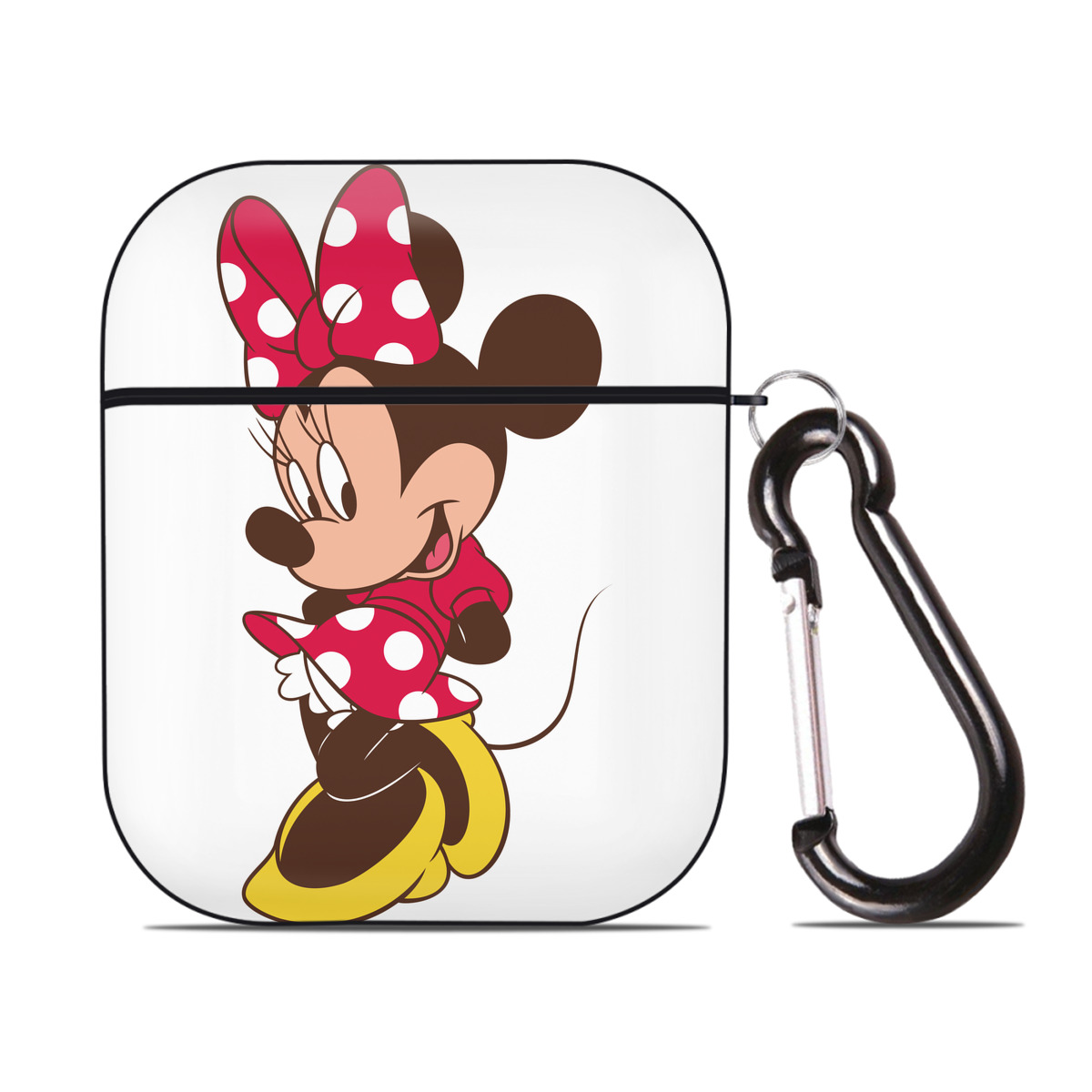（画像用） ミッキーマウス Mickey Mouse AirPods 第2世代保護ケース ハードシェル ブラック 耐衝撃・防指紋・カラビナ付き