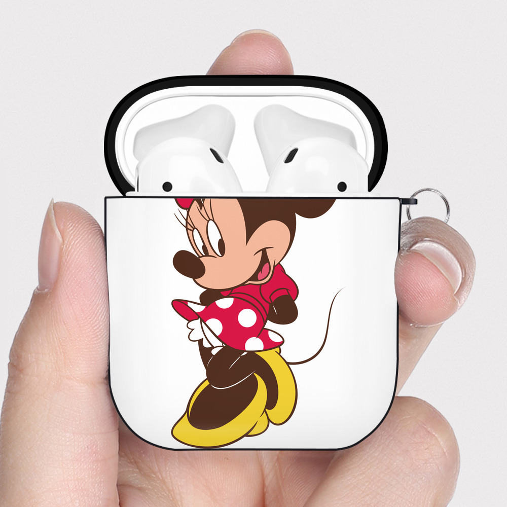 （画像用） ミッキーマウス Mickey Mouse AirPods 第2世代保護ケース ハードシェル ブラック 耐衝撃・防指紋・カラビナ付き