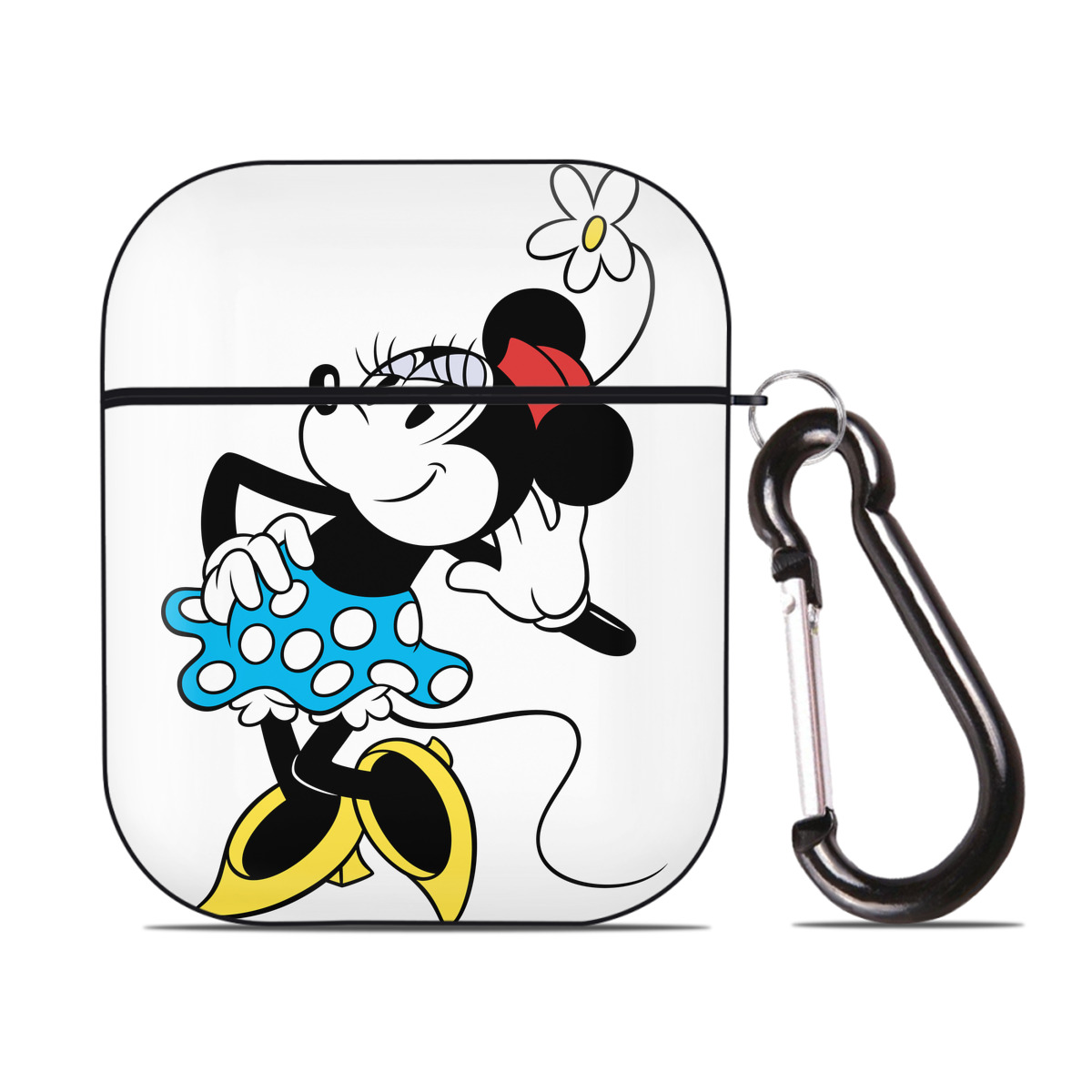 （画像用） ミッキーマウス Mickey Mouse AirPods 第2世代保護ケース ハードシェル ブラック 耐衝撃・防指紋・カラビナ付き