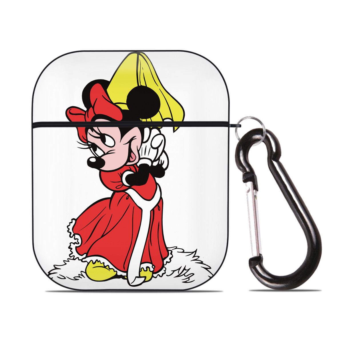 （画像用） ミッキーマウス Mickey Mouse AirPods 第2世代保護ケース ハードシェル ブラック 耐衝撃・防指紋・カラビナ付き