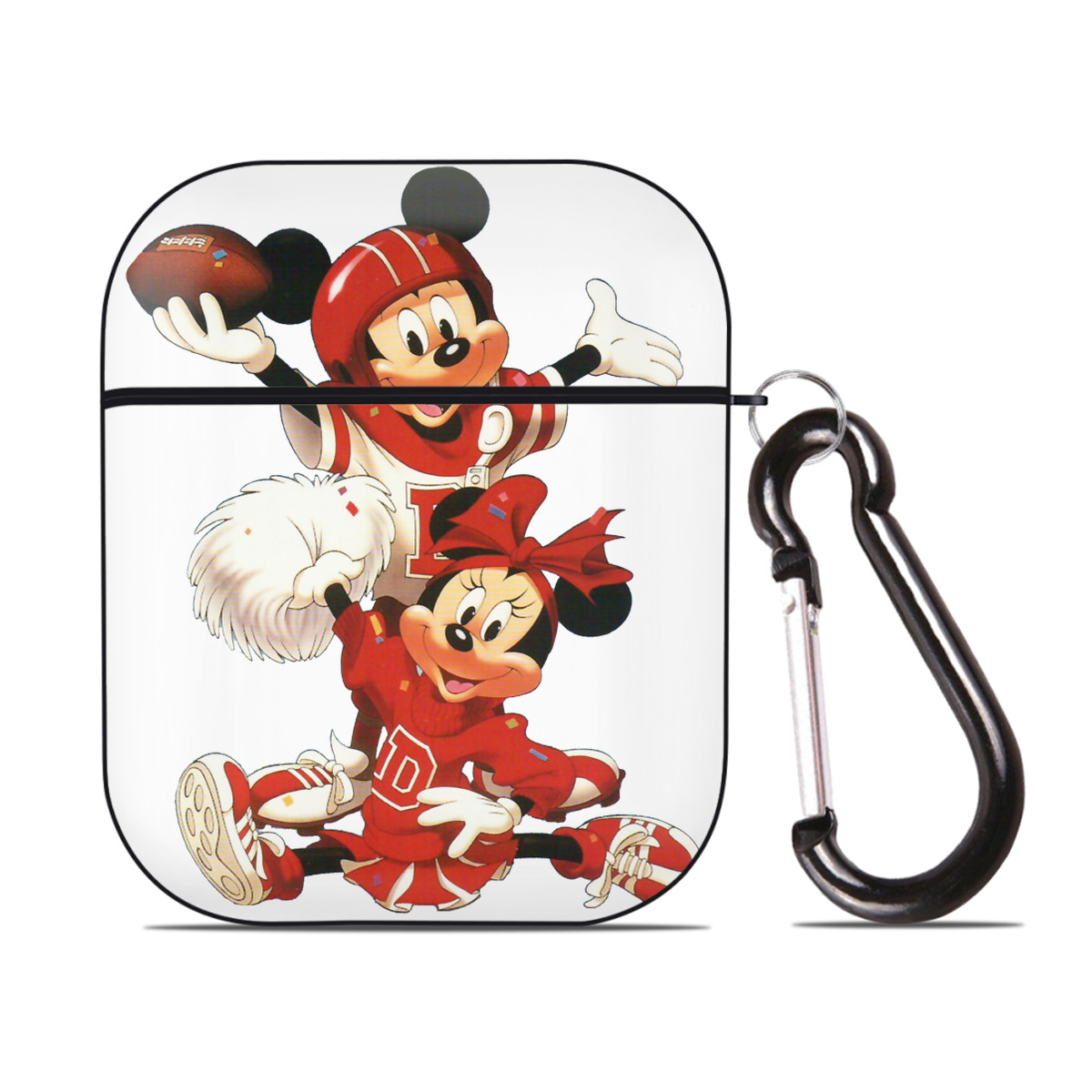 （画像用） ミッキーマウス Mickey Mouse AirPods 第2世代保護ケース ハードシェル ブラック 耐衝撃・防指紋・カラビナ付き